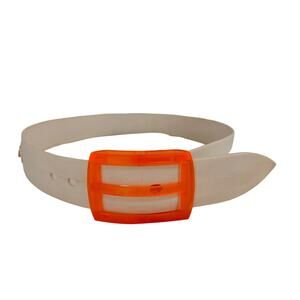 Fedaboa White & Orange Classic Rubber Belt